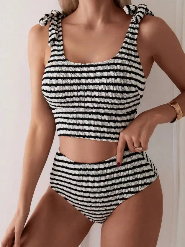 Women's Two-piece Casual Swimsuit P198 Black