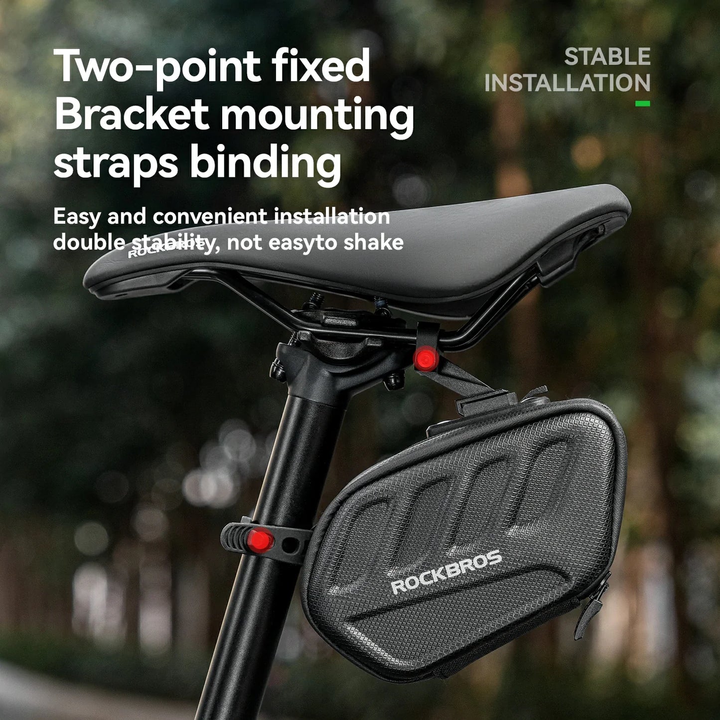 ROCKBROS 3D Shell Saddle Bike Seat Bag with Light Tail