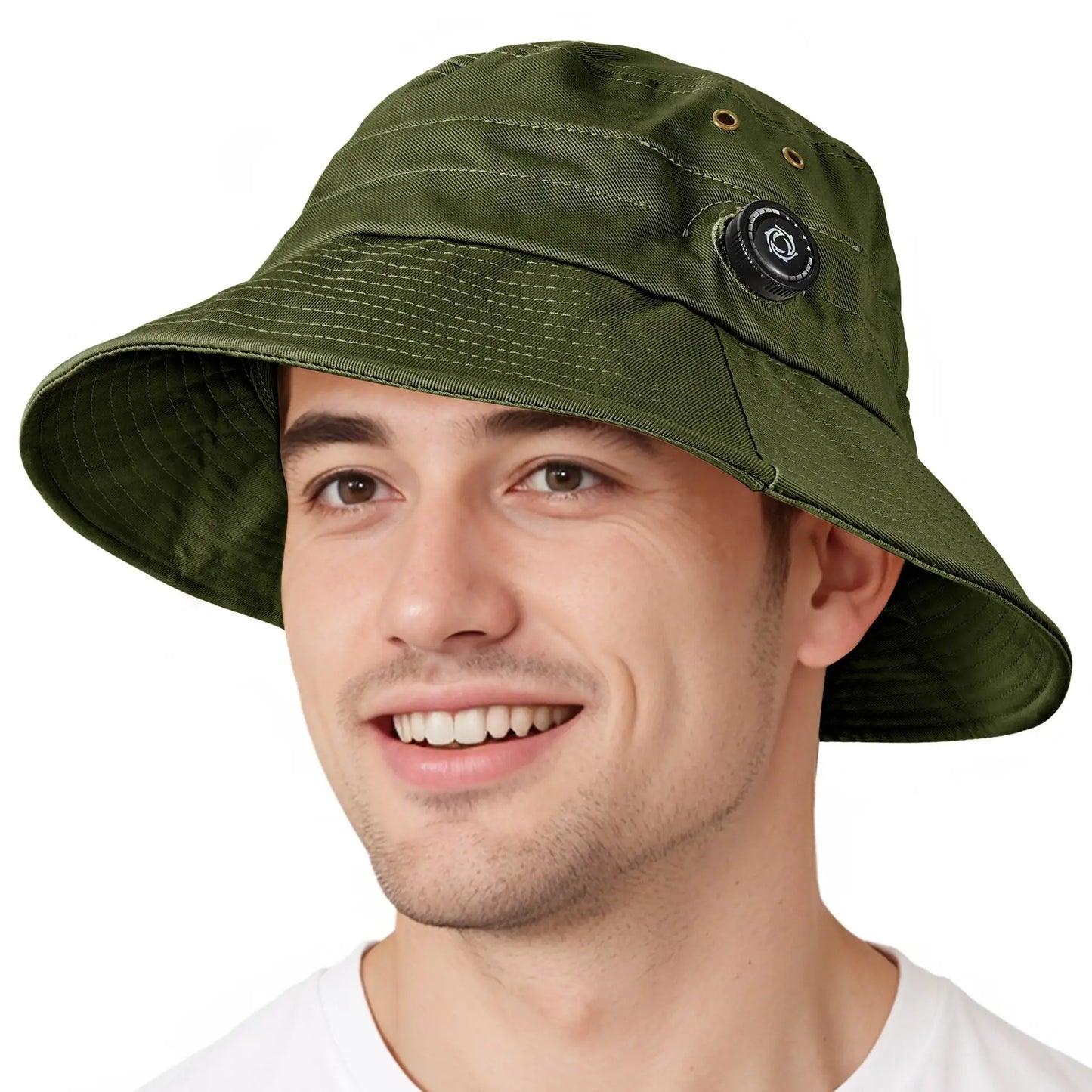 Cotton Bucket Hat For Men Women Adjustable Knob Sun Hat Wide Brim Fishing Hat For Walking Daily Outdoor