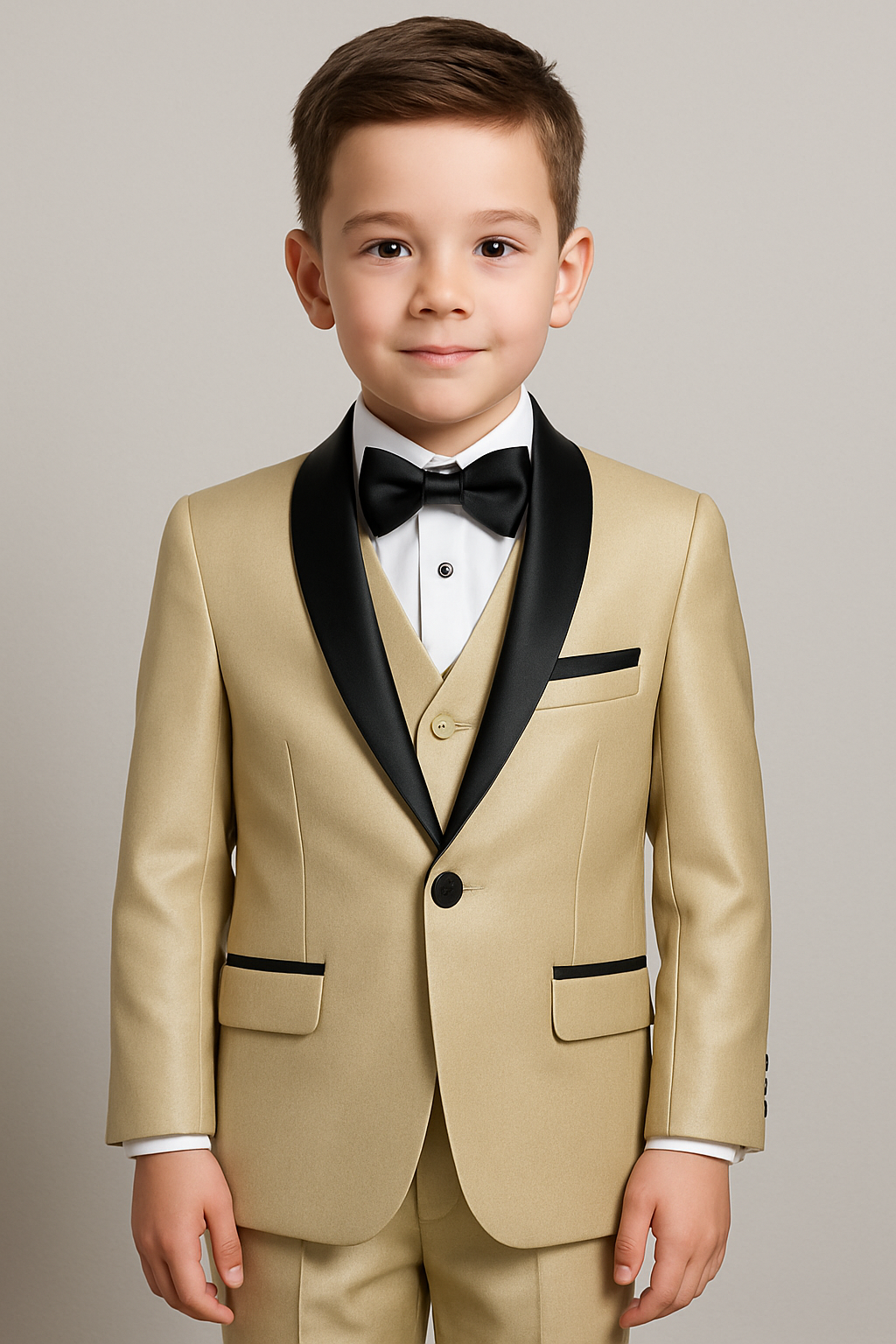 Boy's Shiny Tuxedo - Beige