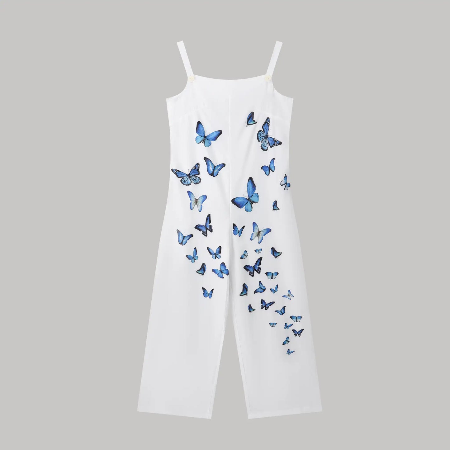 Ladies' Butterfly Printed Button Detail Casual Style Overalls