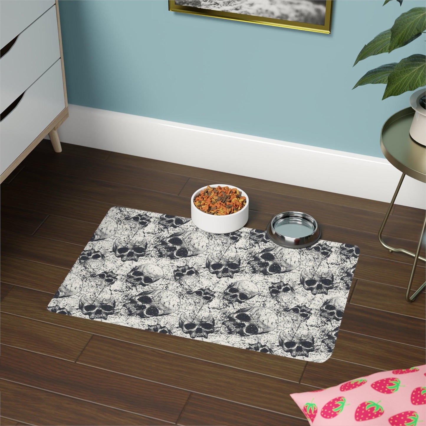 Ancient Skulls Pet Food Mat (12x18) - Premium Pets from Printify - Just $33.56! Shop now at Lizard Vigilante