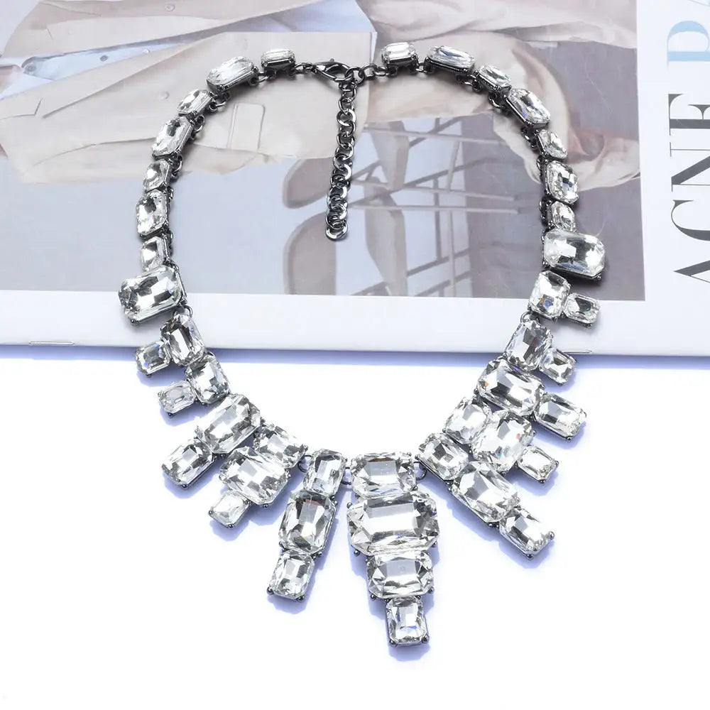 Luxurious Exaggerating Geometric Big Gem Necklace