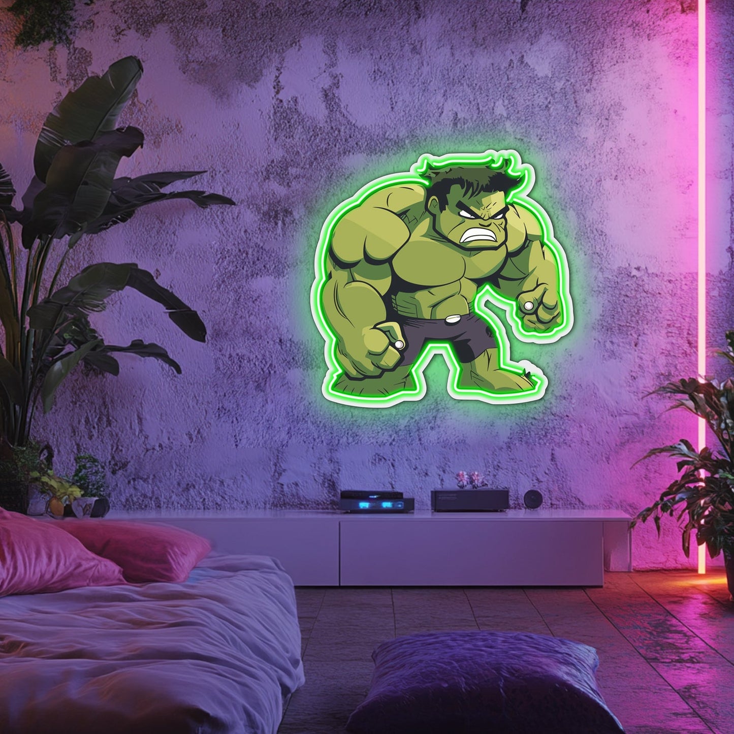 UV Printed Hulk Neon Wall Art- LV0075
