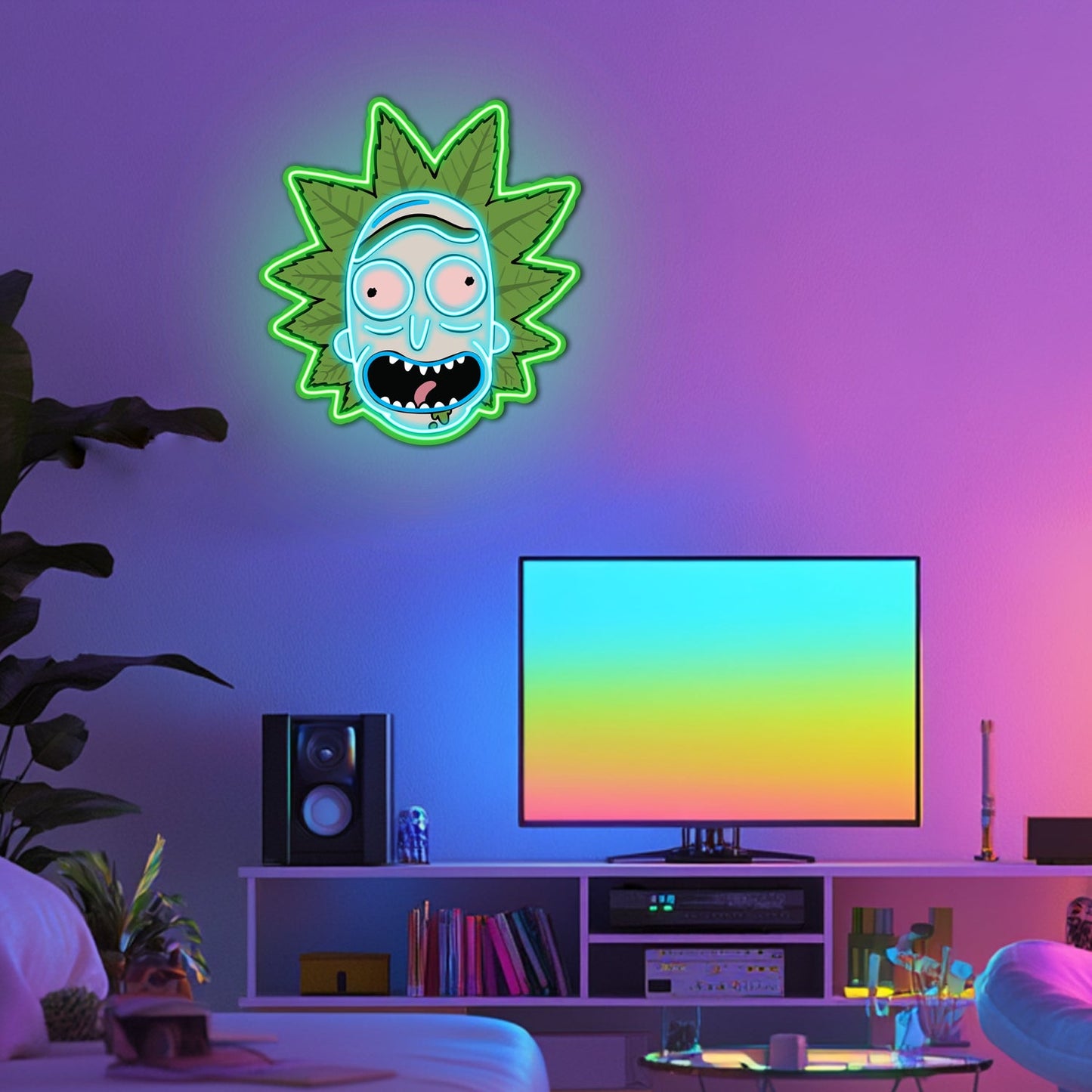 UV Printed Rick Neon Wall Art- LV0035