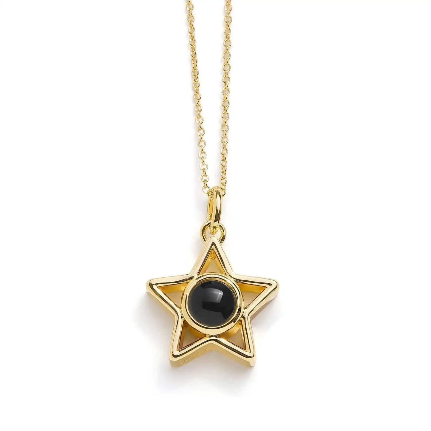 Pentagram Clavicle Chain Projection Pendant Necklace