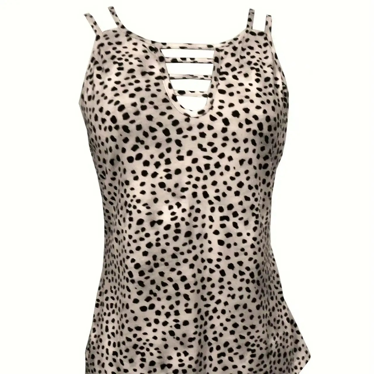 Ladies' Fashionable Casual Solid Color Printed Polka Dot Vest Top