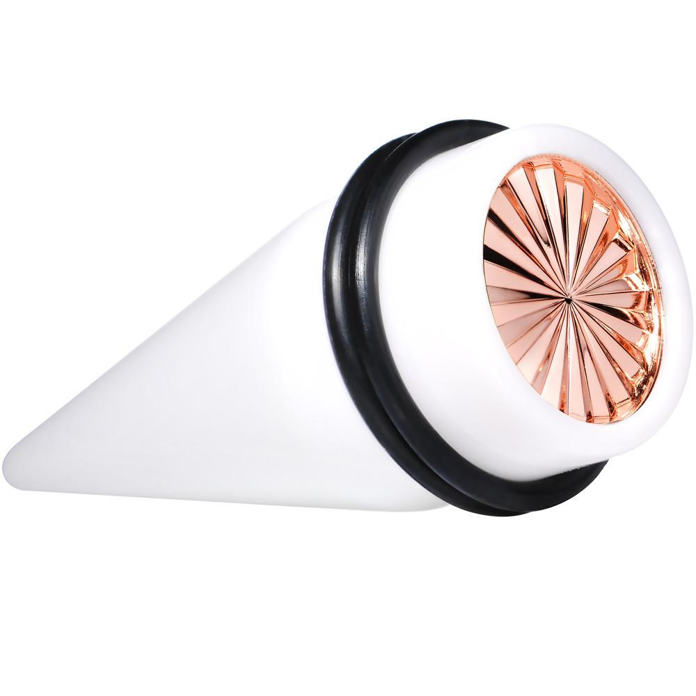 White Acrylic Pink Flashy Tire Rim Taper 2G to 20mm