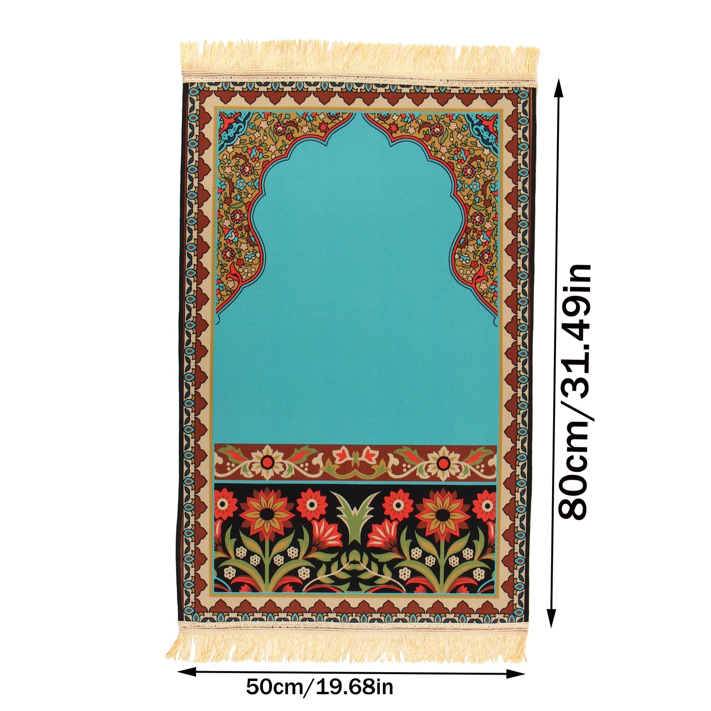 1pc Luxury Muslim Prayer Mat, Non-Slip Printed Islamic Kabah, Soft Worship Cushion, Meditation Rug, Pilgrimage Blanket, Islamic Prayer Carpet, Ideal Islamic Gift