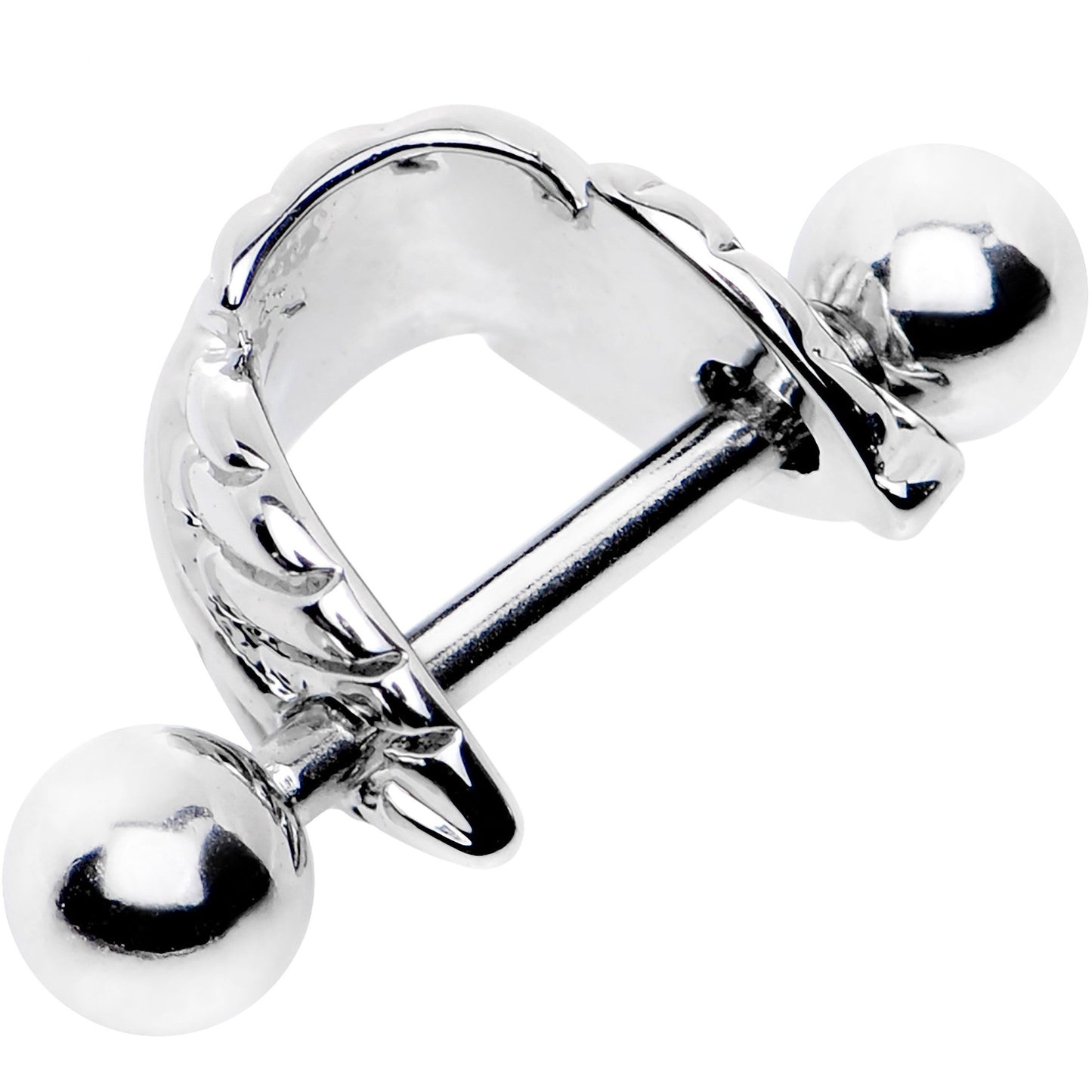 16G 3/8 Steel Barbell Floating Feather Cartilage Cuff