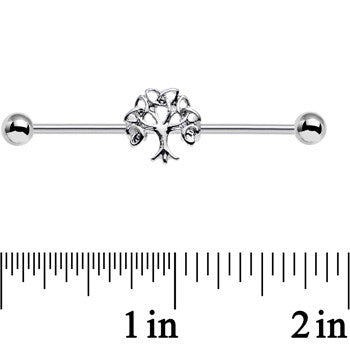 14G Celtic Trinity Knot Tree of Life Industrial Barbell 38mm