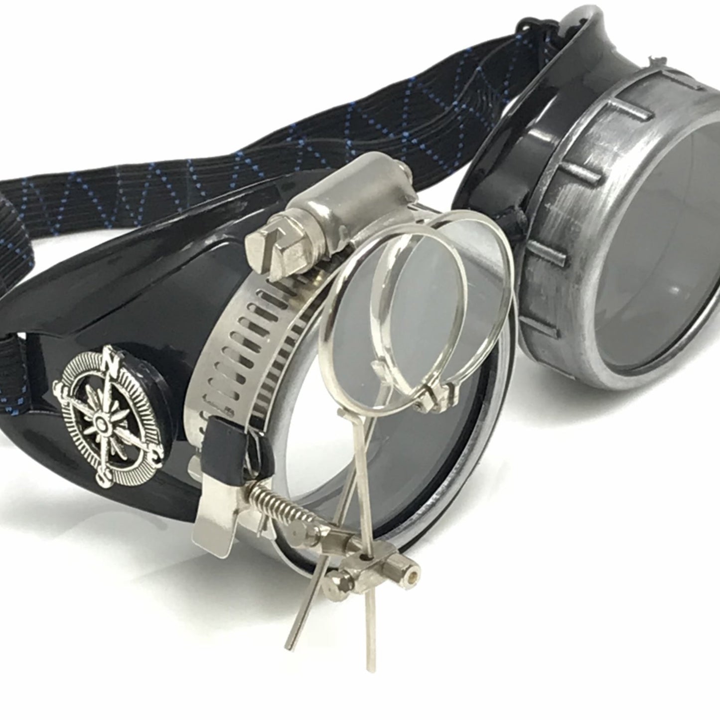 Motorcycle Goggles with magnifying eye loupes clear lenses