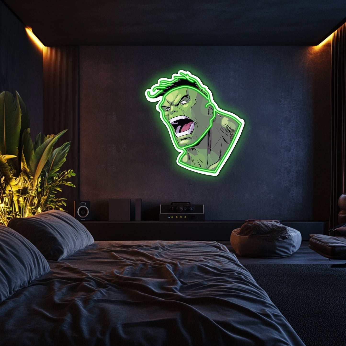 UV Printed Hulk Neon Wall Art- LV0045