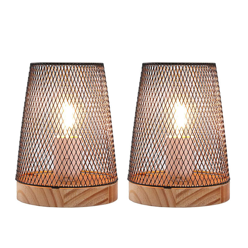 7.5''High Battery Powered Metal Mesh Table Lamp(Set of 2)
