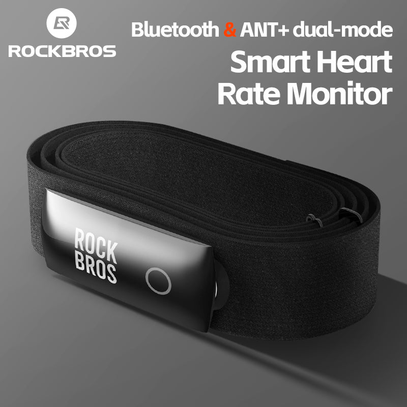 ROCKBROS Waterproof Heart Rate Monitor Chest Strap Rechargeable Bluetooth ANT+