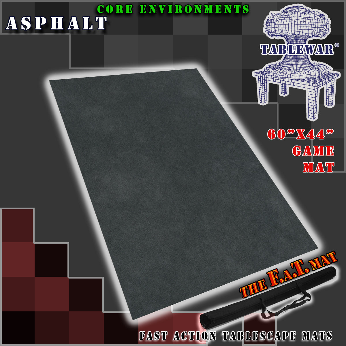60x44" 'Asphalt' F.A.T. Mat Battle Gaming Mat