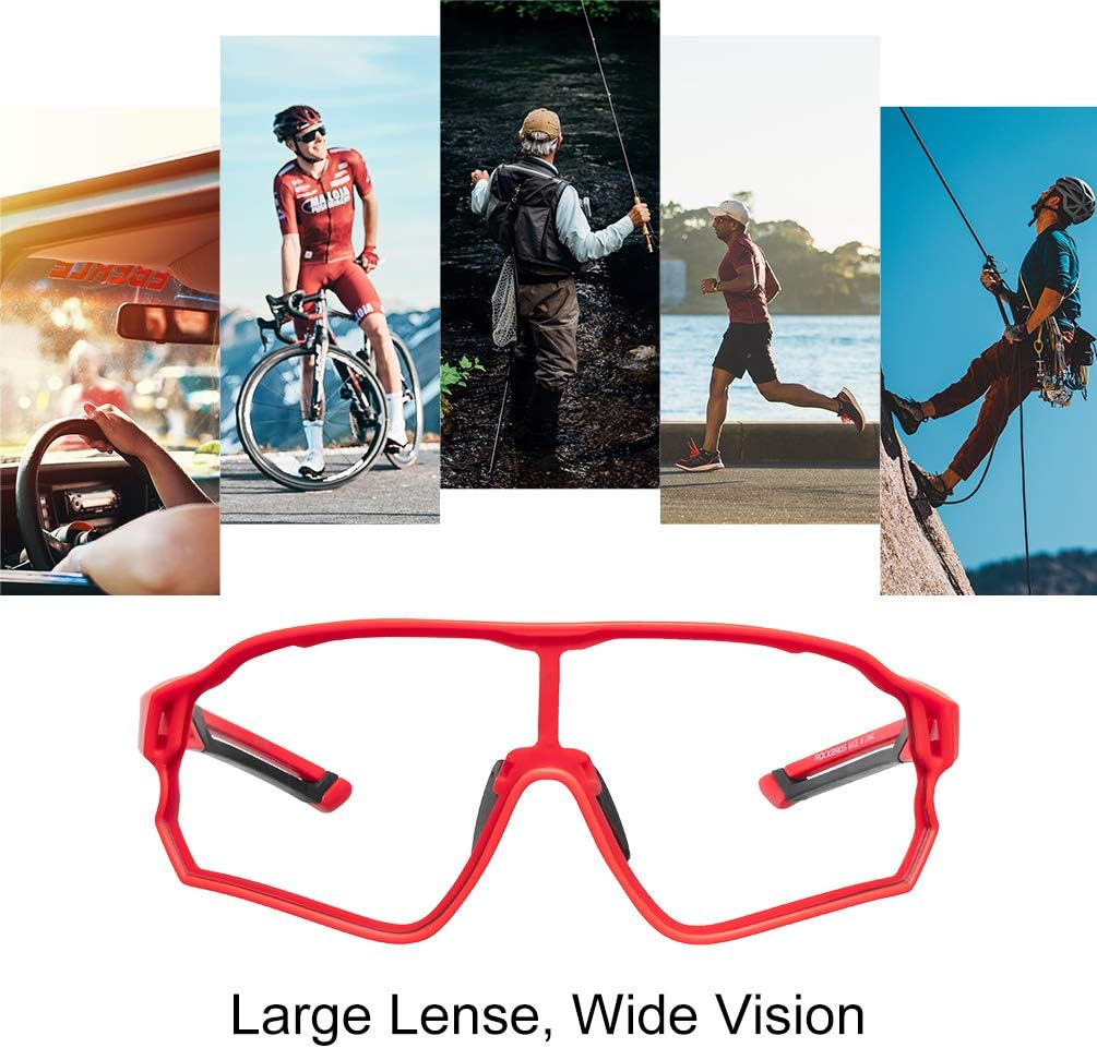 ROCKBROS Photochromic Cycling Sunglasses UV Protection Windproof Lightweight