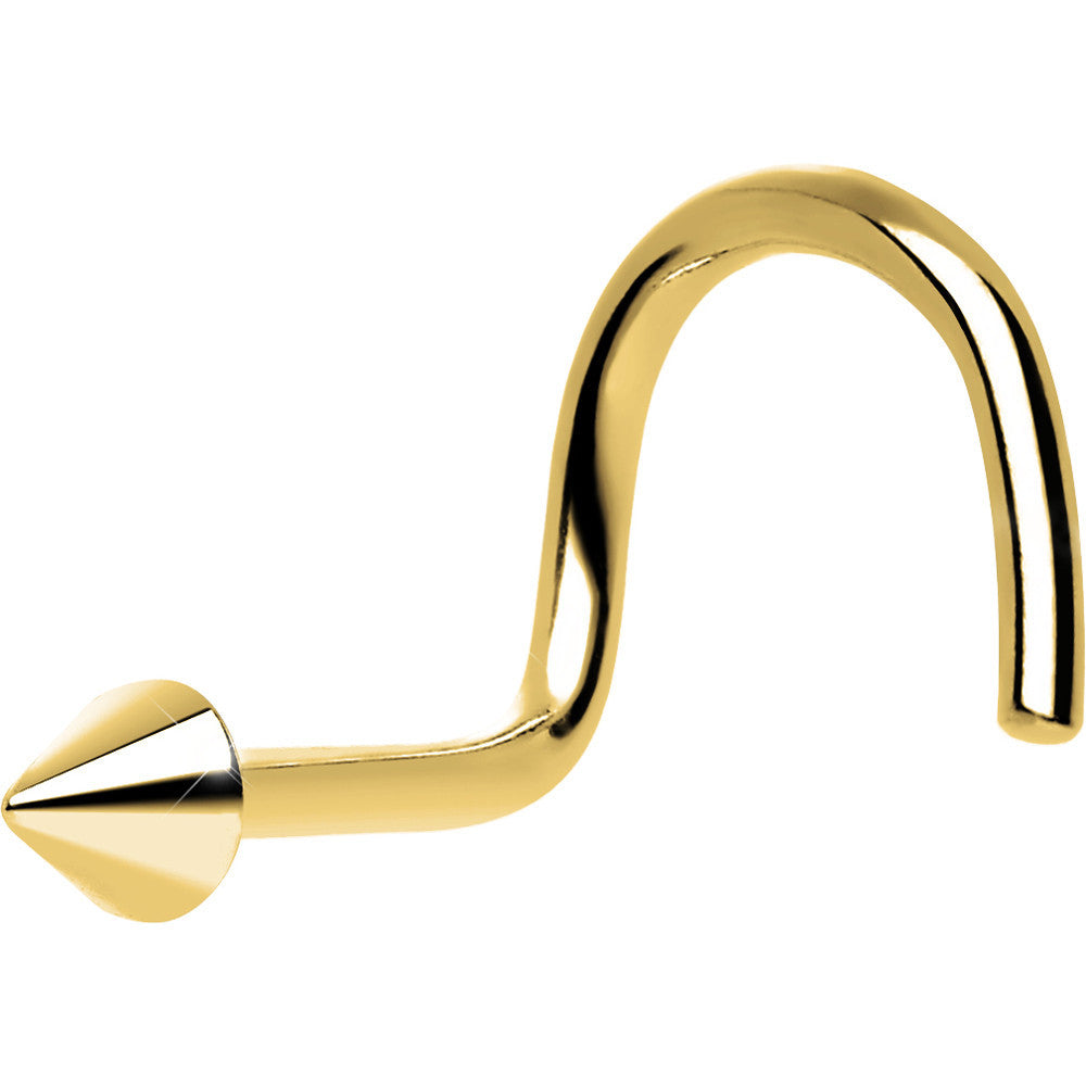 Solid 14K Yellow Gold CONE Nose Ring