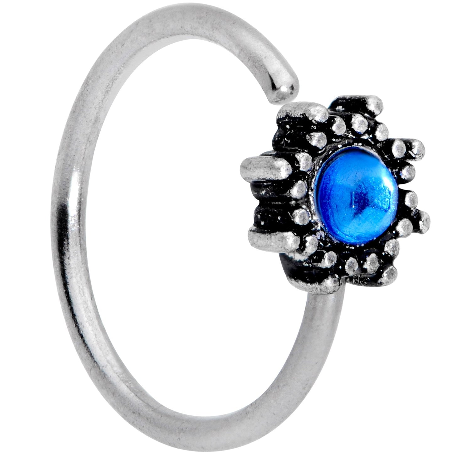 20G 5/16 Blue Faux Opal Triad Seamless Circular Ring