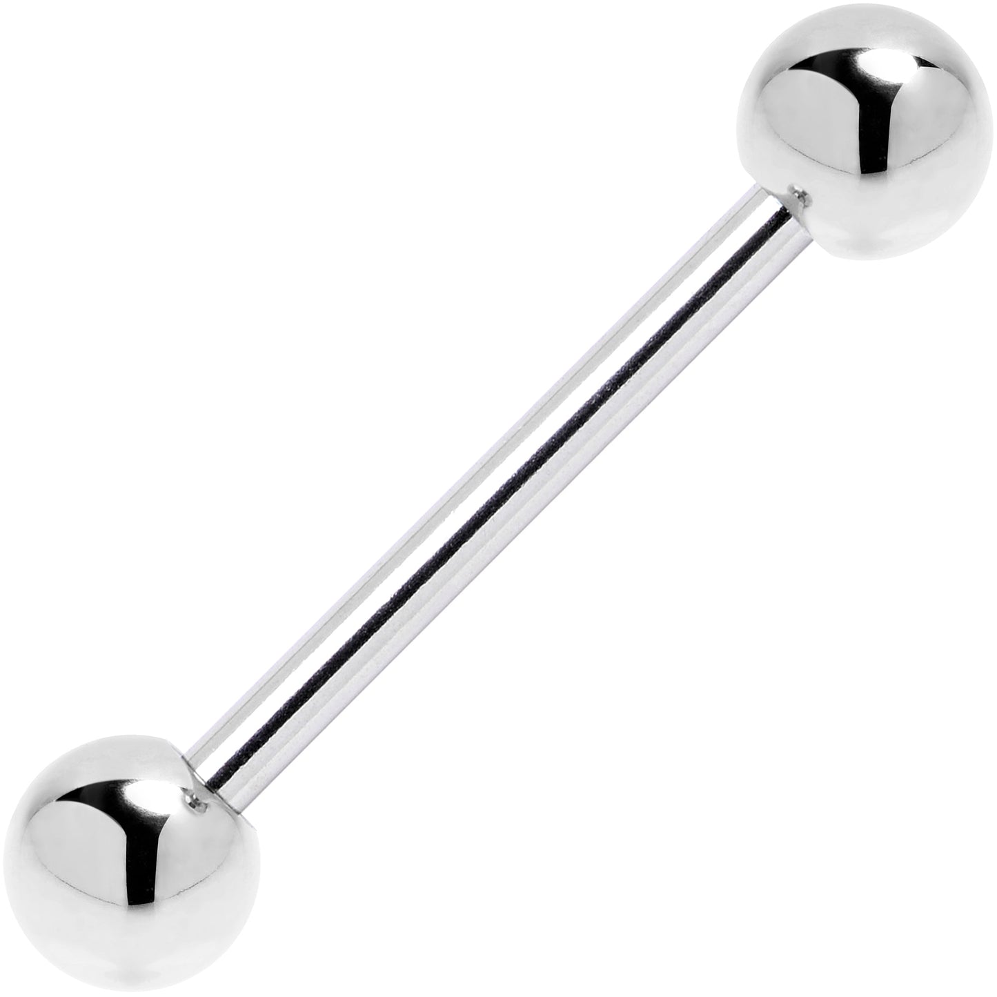 Solid 14k White Gold Barbell Tongue Ring 14G 5/8 5mm Ball