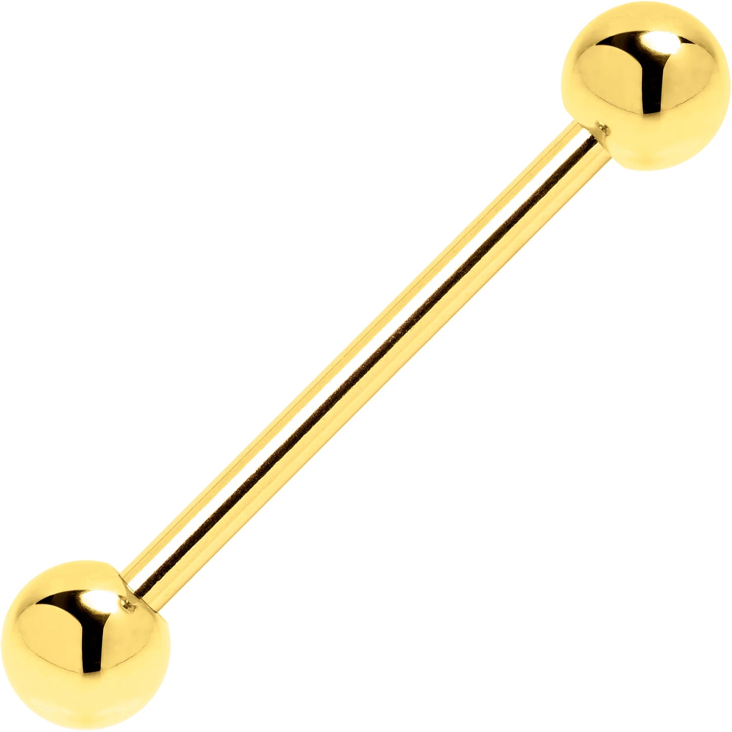 Solid 14k Yellow Gold Straight Barbell 14G 3/4 5mm