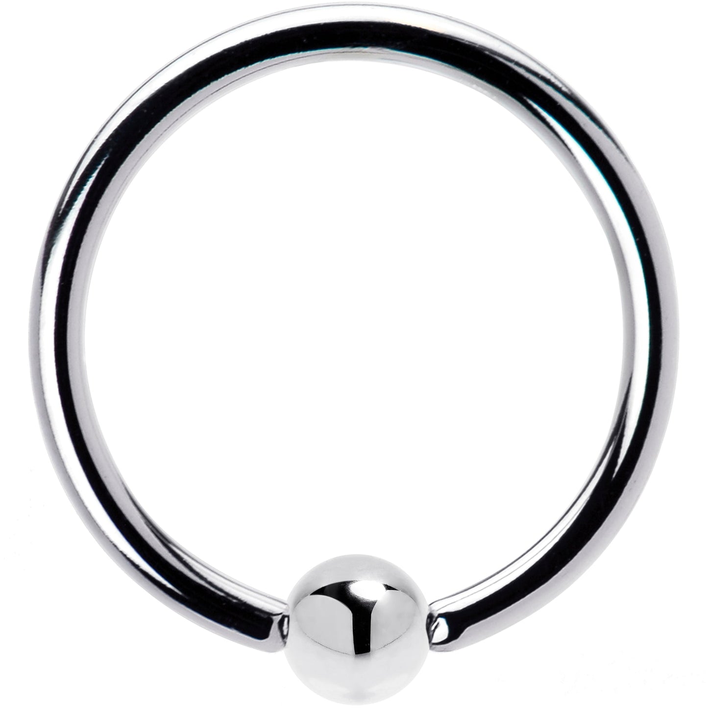 16G 1/2 Solid 14K White Gold BCR Captive Ring