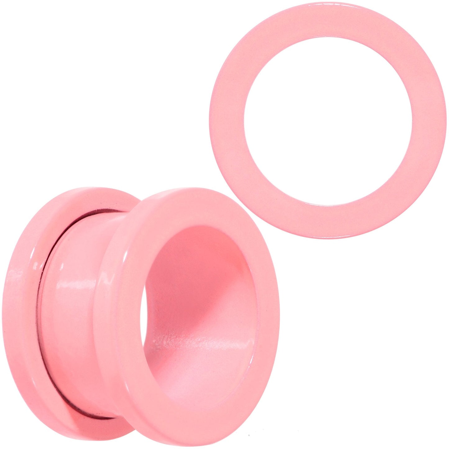 Sweet Pastel Pink Screw Fit Tunnel Plug Set 16G to 19mm