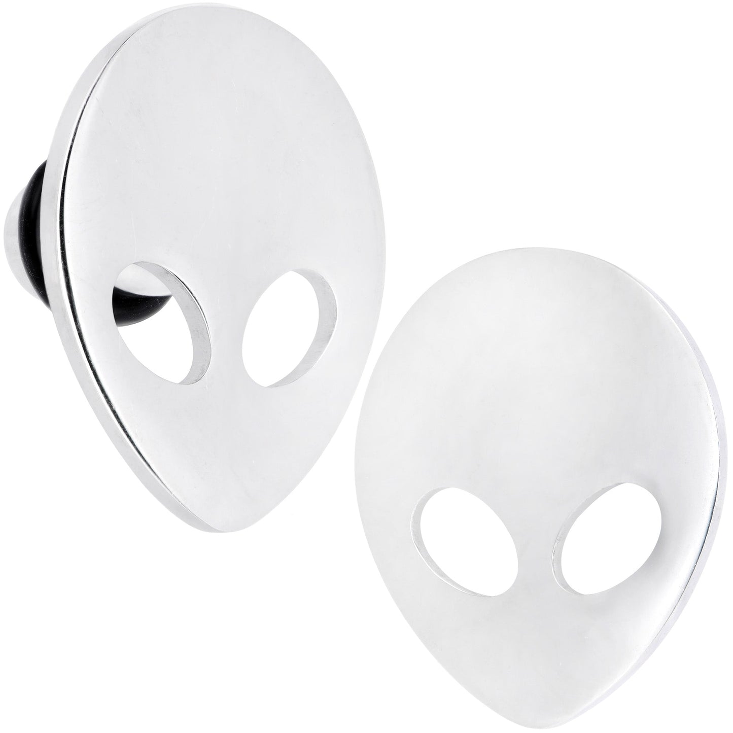 Steel Space Alien Single Flare Plug Set 14G to 2G