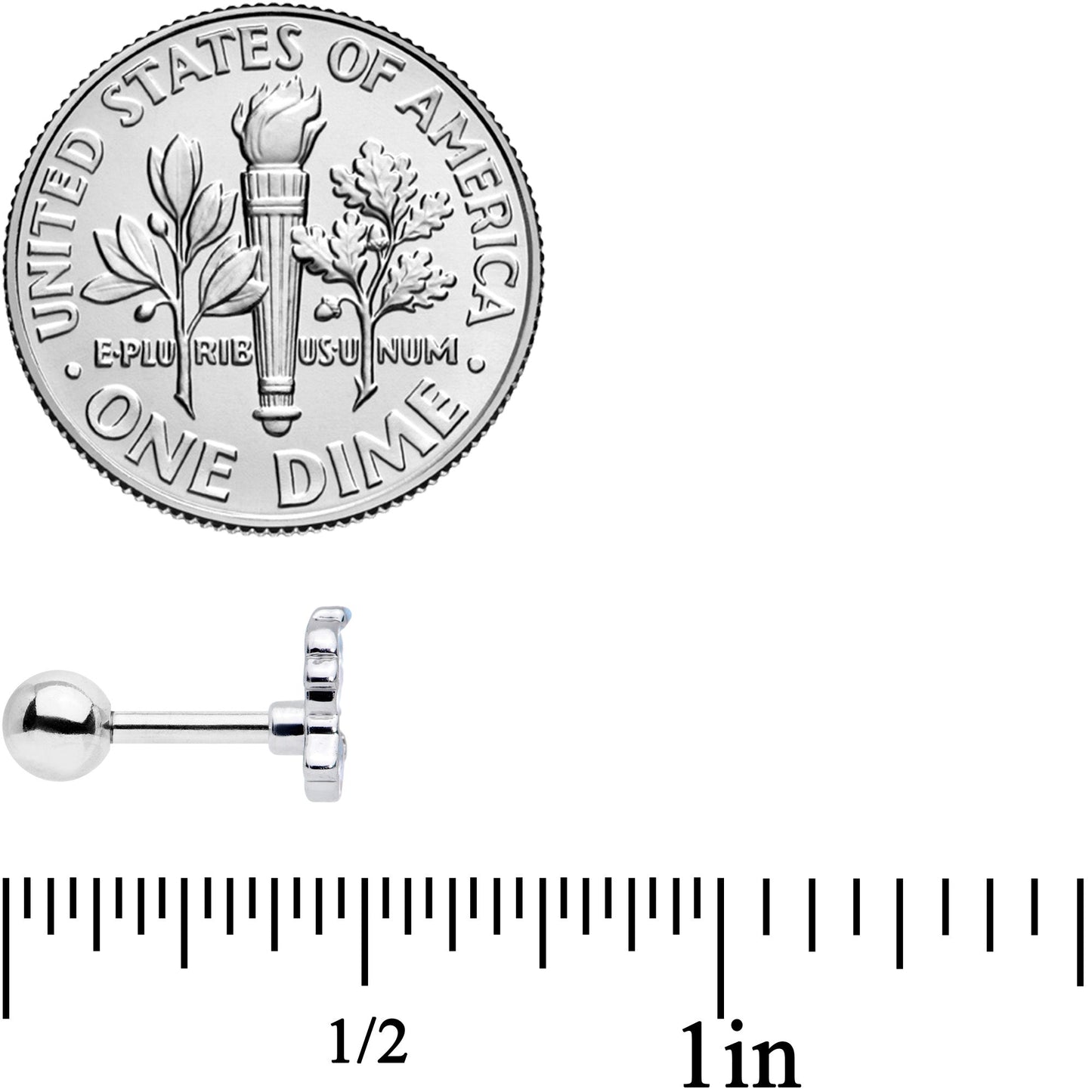 16G 1/4 Blue Hat Snowman Winter Holiday Cartilage Tragus Earring