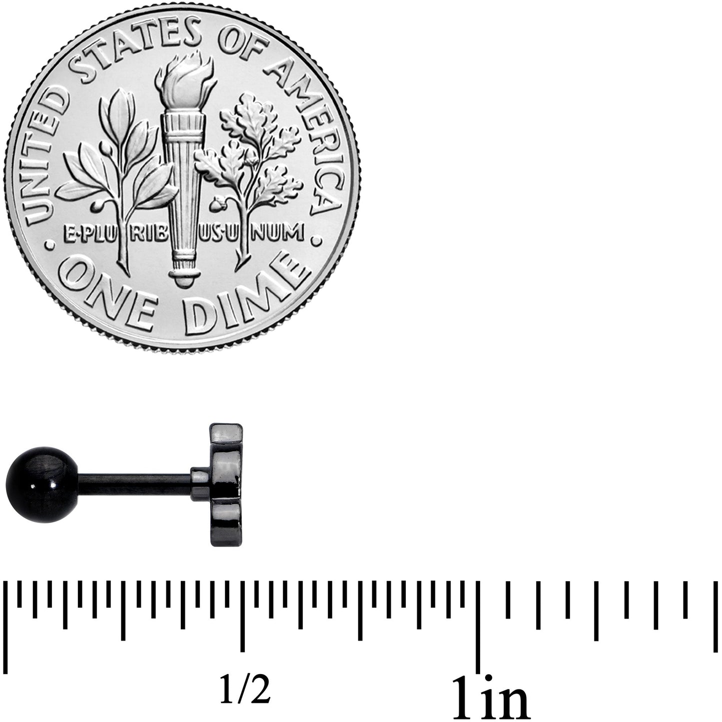 16G 1/4 Black Mouse Cartilage Tragus Earring