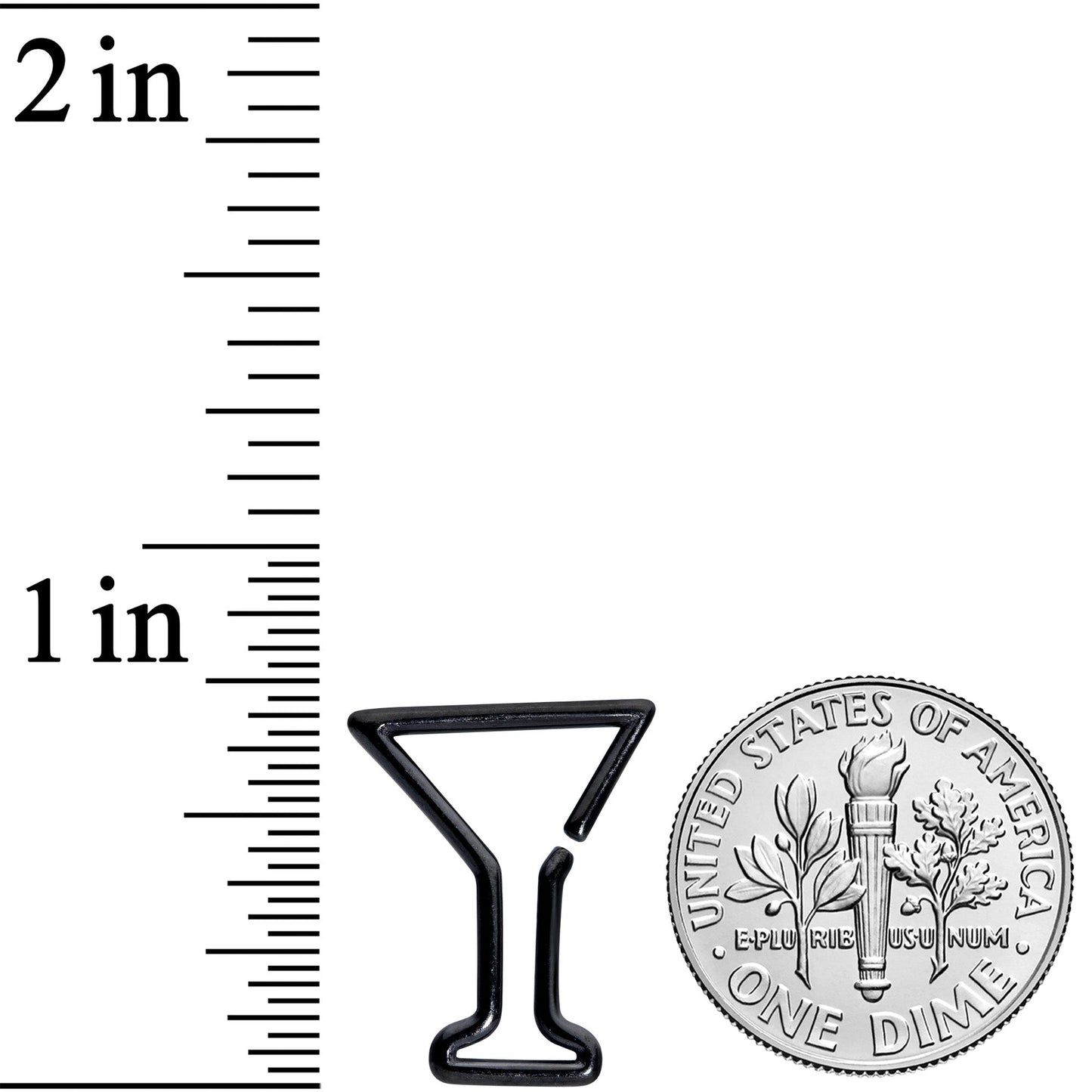 16G 5/16 Black Plated Bottoms Up Wine Glass Closure Ring