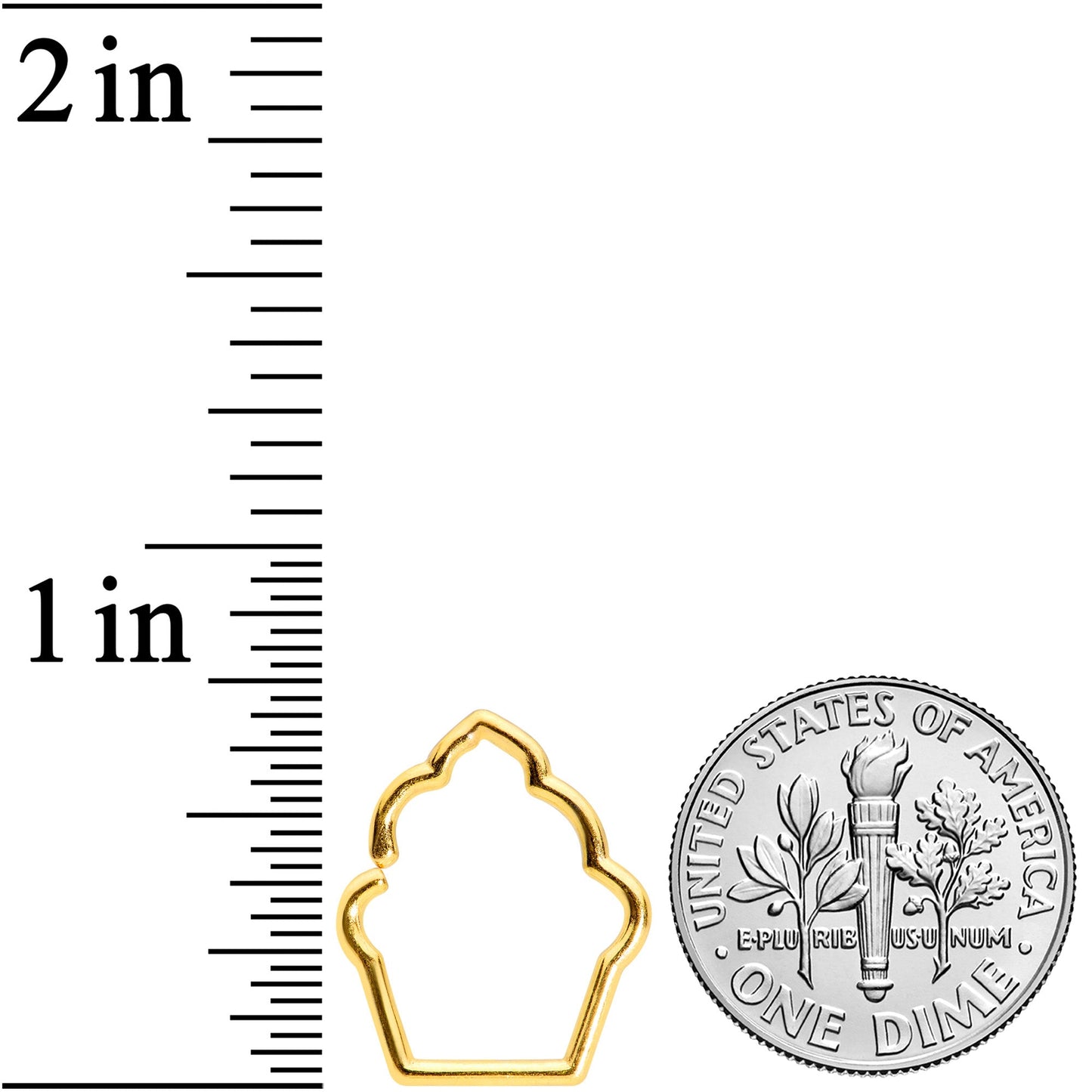 16G 5/16 Gold Tone Baked Treats Cupcake Closure Ring