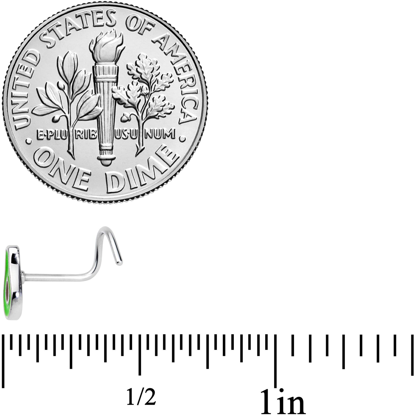 20G 1/4 Groovy Avocado Nose Screw