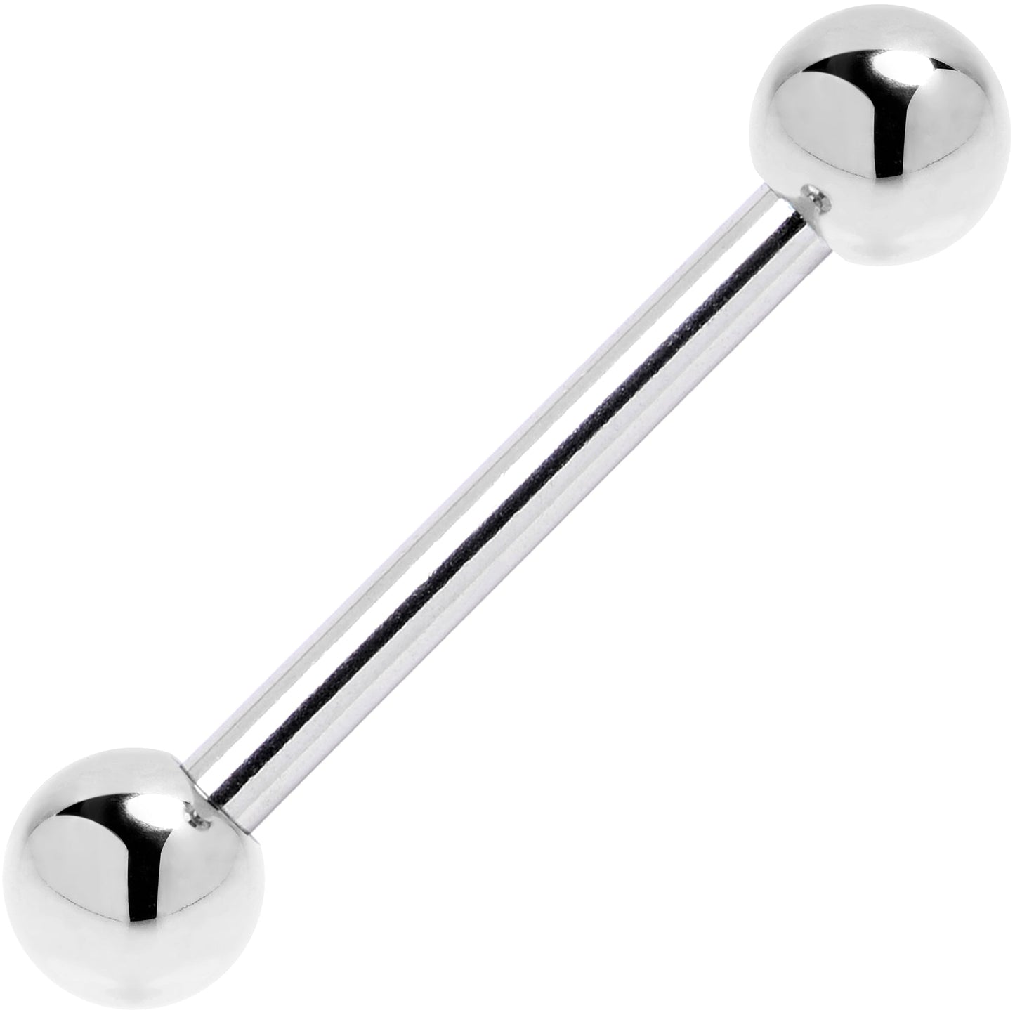 Solid 14k White Gold Straight Barbell Ring 16G 3/8 3mm