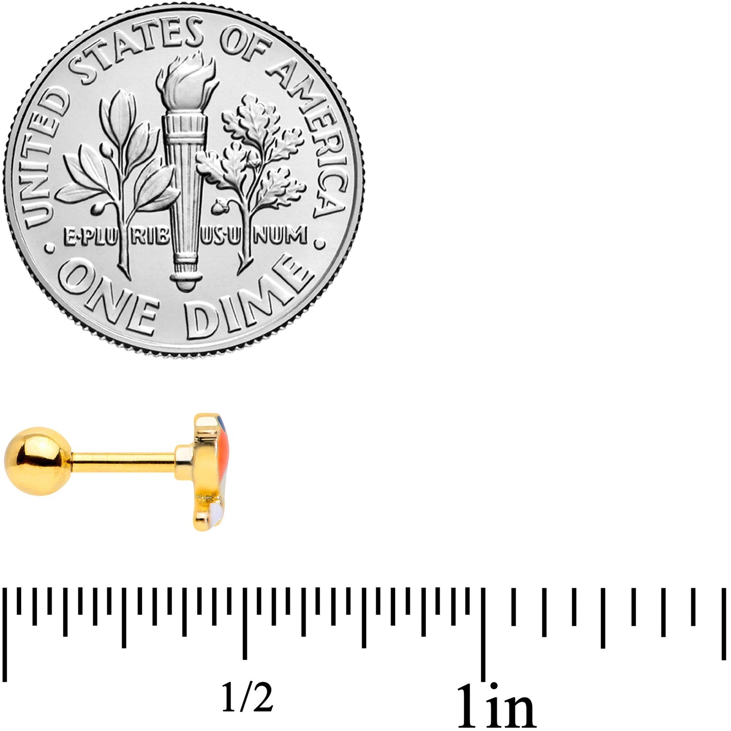 16G 1/4 Green Gem Gold Tone Perched Bird Cartilage Tragus