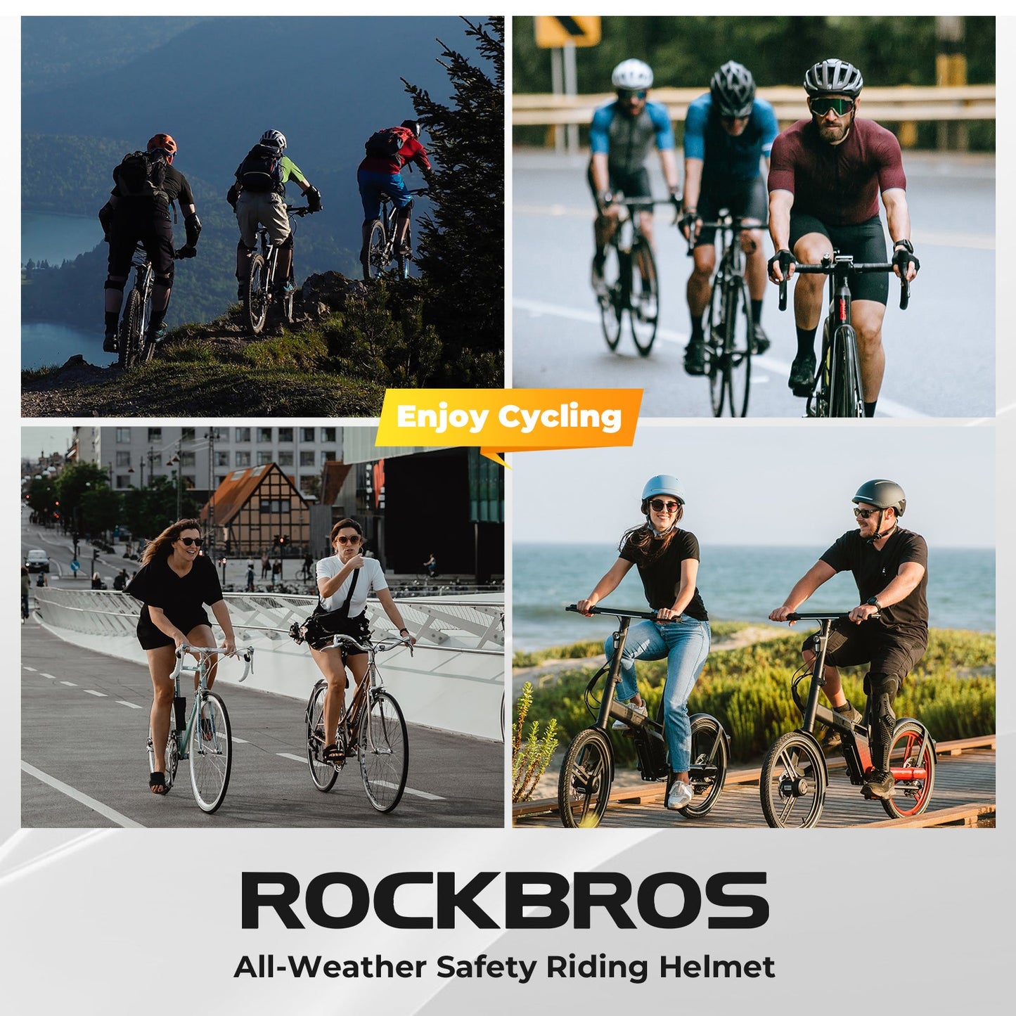 ROCKBROS Bicycle Helmet MTB Road Cycling Rear Light s Integrally-molded EPS+PC Ultralight