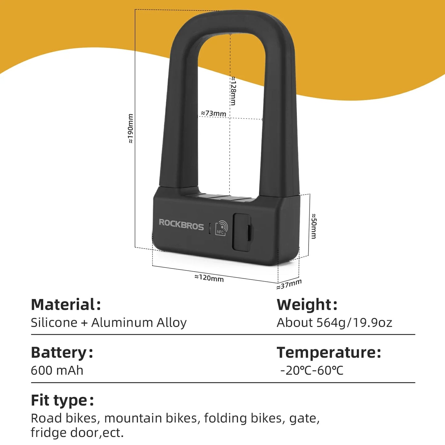 ROCKBROS NFC Smart Bike U Lock