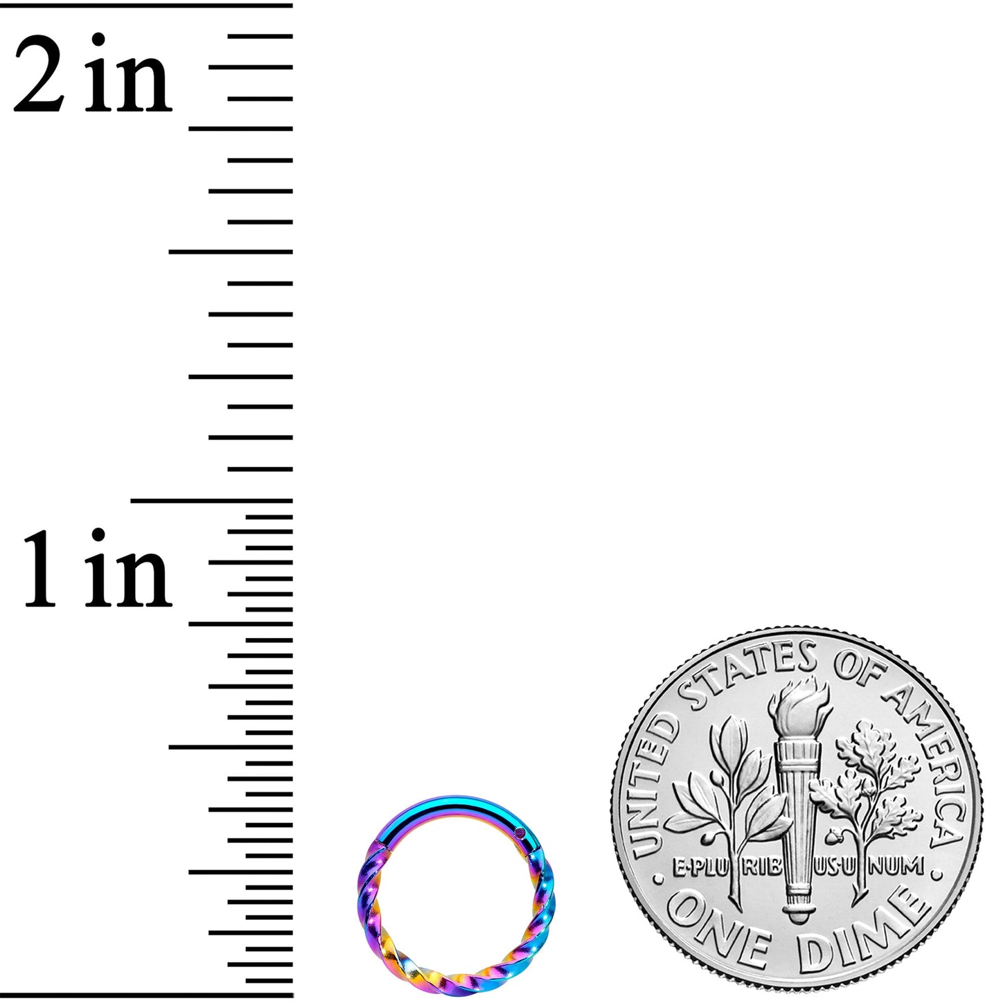 16G 5/16 Rainbow Twisted Elegance Cartilage Clicker