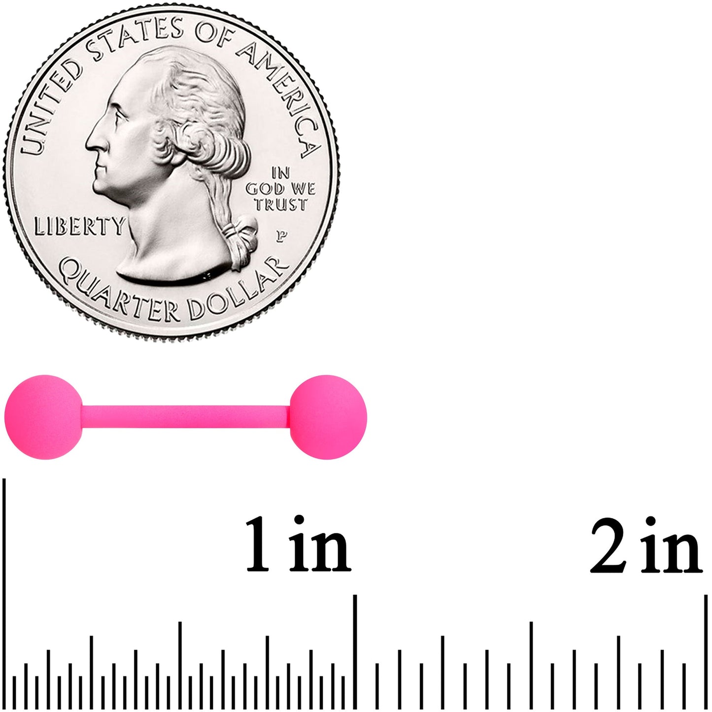 Hot Hot Pink Matte Barbell Tongue Ring