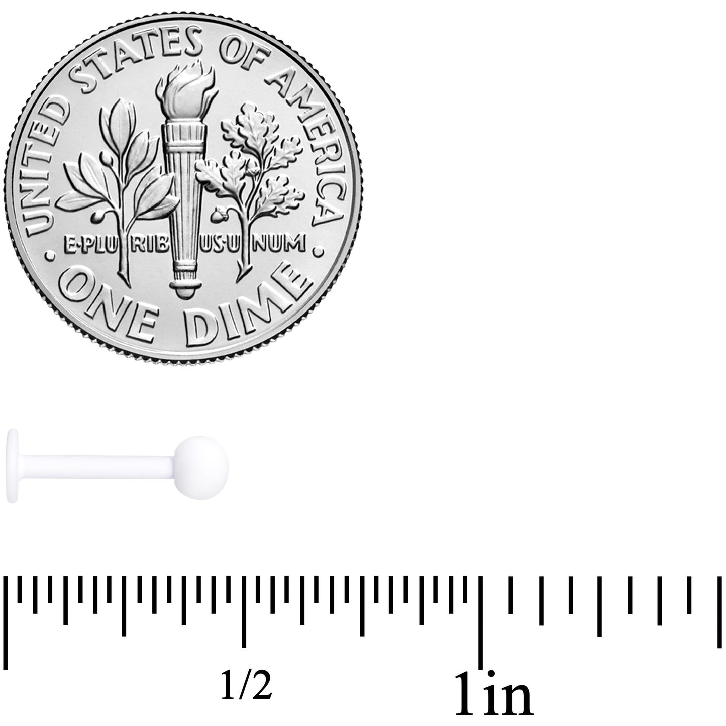 16G 5/16 White Acrylic Matte Labret Monroe Tragus