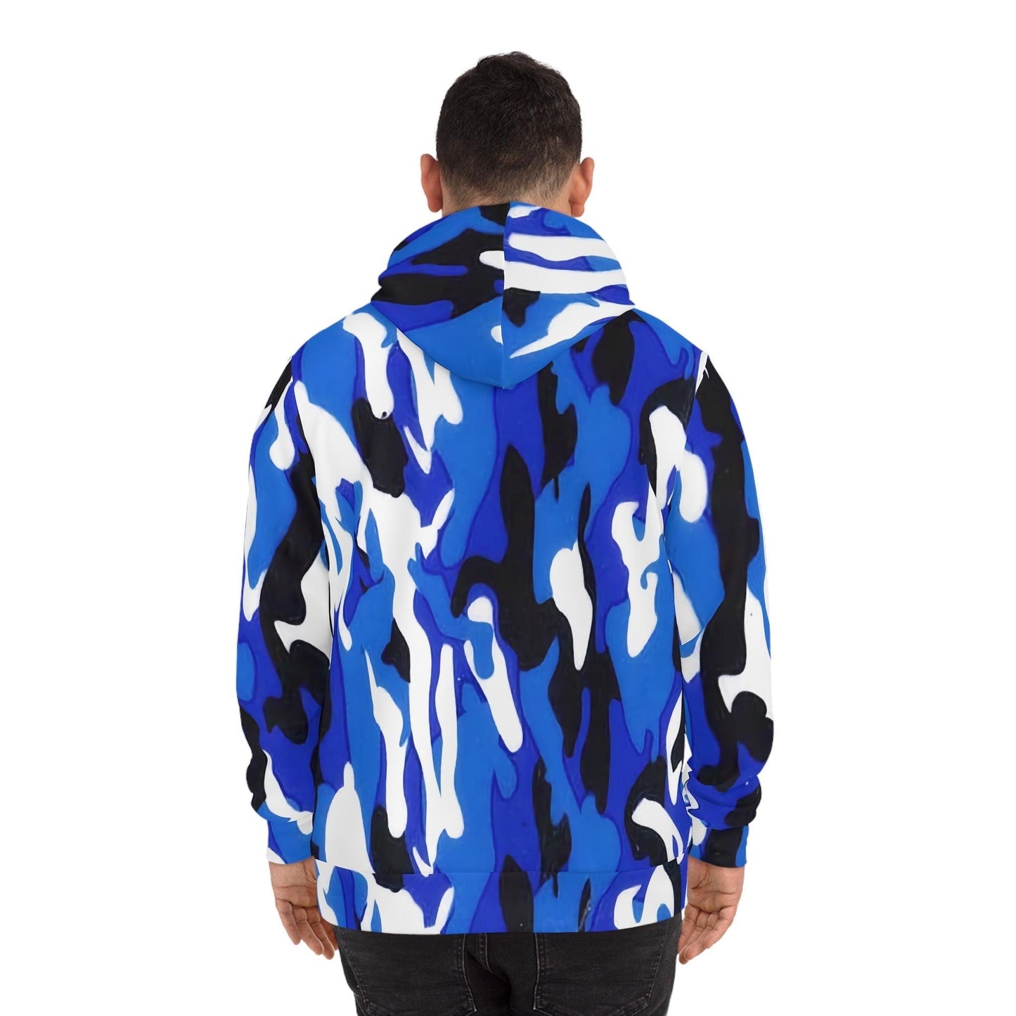 Blue White Black Camo Fashion Hoodie - Lizard Vigilante