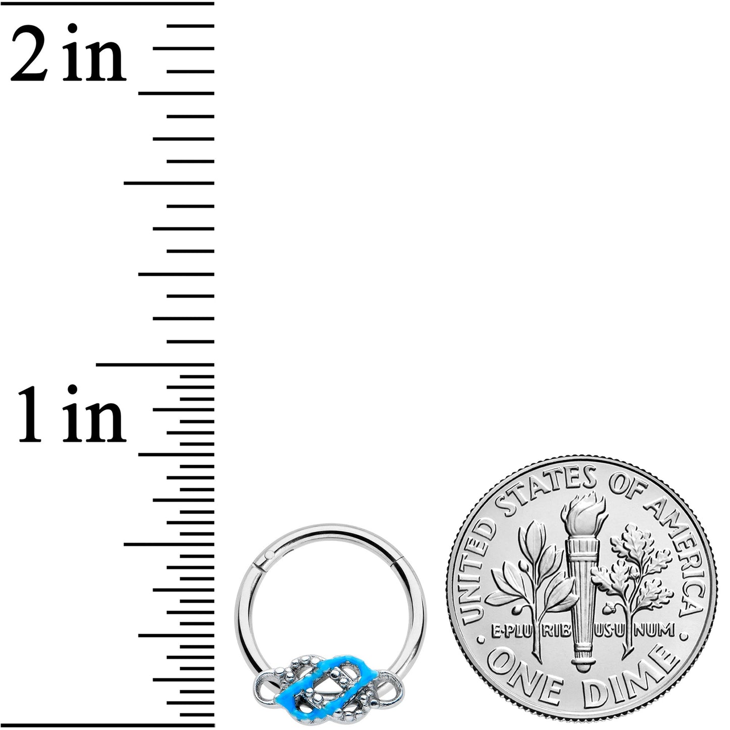 16G 5/16 Celtic Knot Blue Hinged Segment Ring