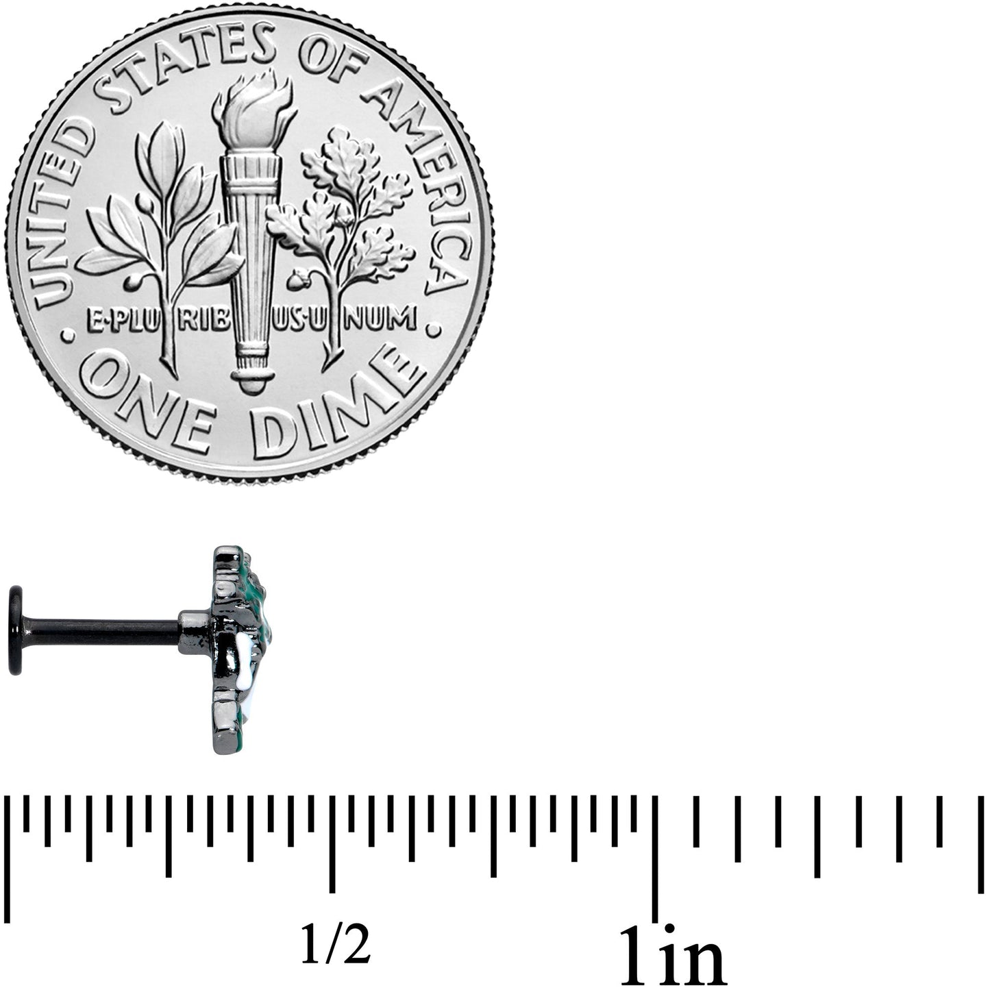 16G 1/4 Black Creepy Halloween Tea Labret Monroe Tragus