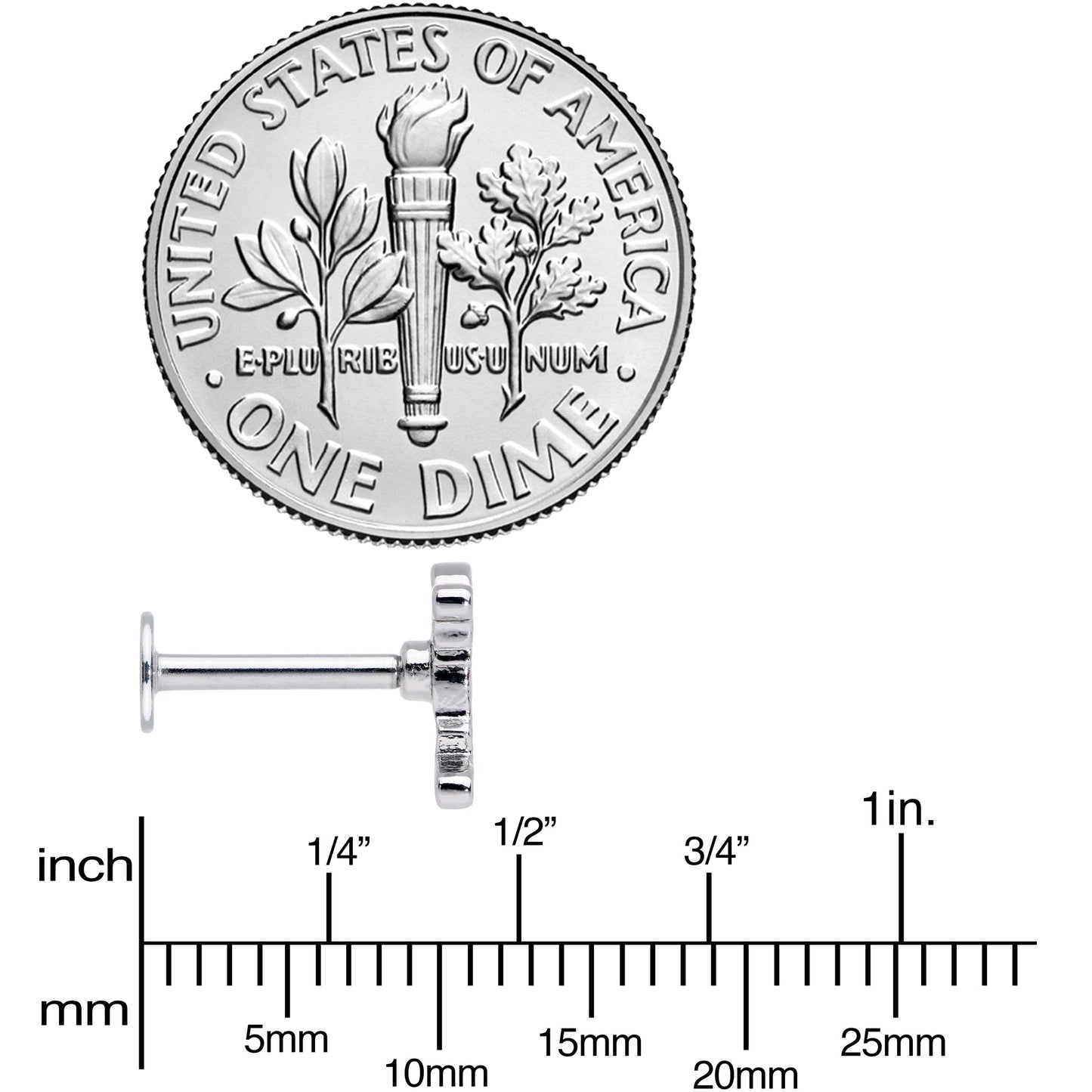 16G 5/16 Green Mummy Halloween Labret Monroe Tragus