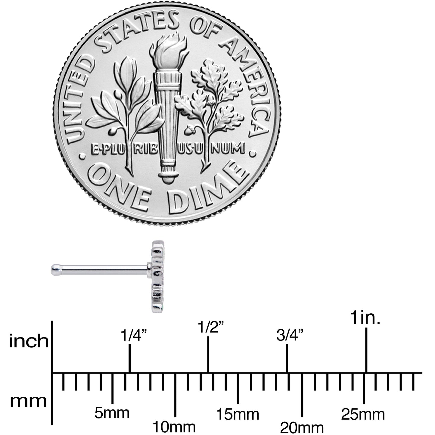 20G 7mm Green Mummy Halloween Nose Bone