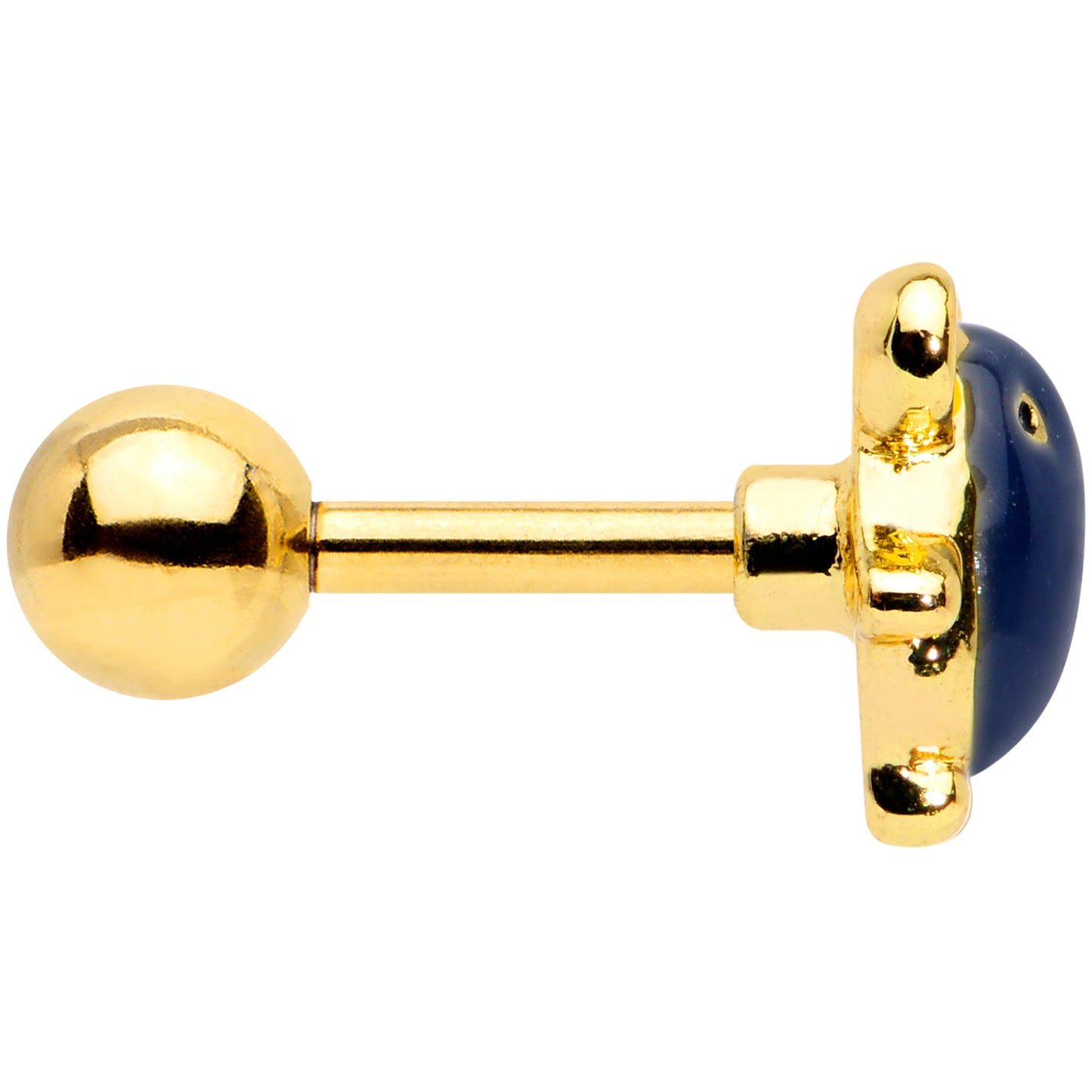 16G 1/4 Gold Tone Black Mouse Cartilage Tragus Earring