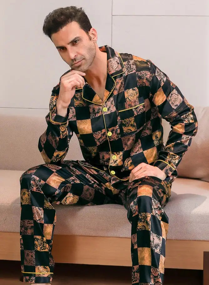 Ice Silk Men's Pajama Set