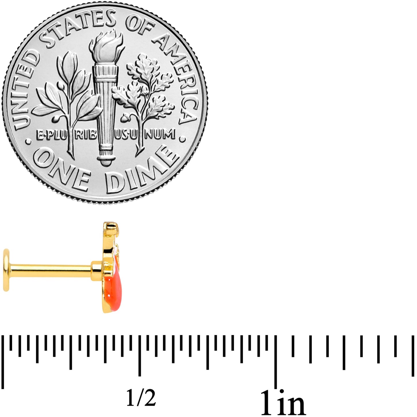 16G 5/16 Gold Tone Haunted Pumpkin Halloween Labret Monroe Tragus