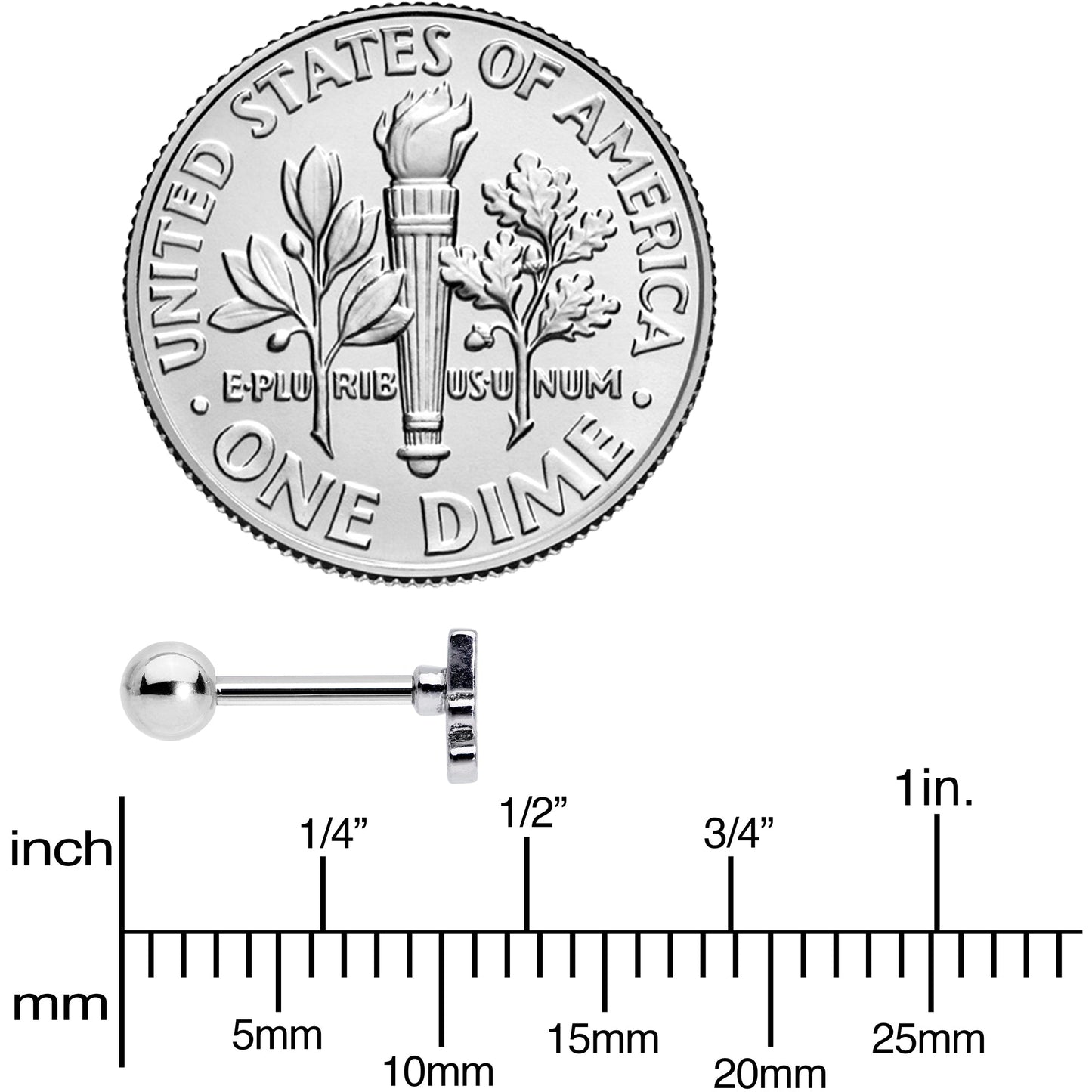 16G 1/4 White Boo Halloween Cartilage Tragus Earring