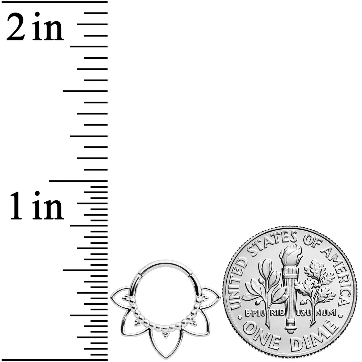 16G 5/16 Open Petal Flower Hinged Segment Ring